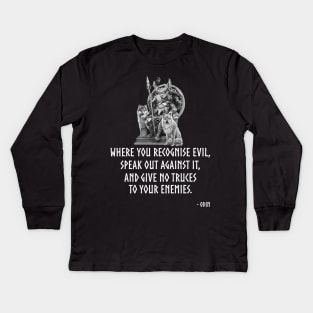 Asatru Norse Mythology Viking God Odin Proverb Nordic Kids Long Sleeve T-Shirt